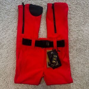 Goldbergh Pippa Ski Pants Waterproof Red Flame Black NWT US 4 Long Snow Pants